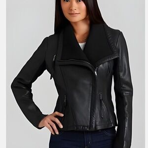 Micheal Kors Leather Moto Jacket